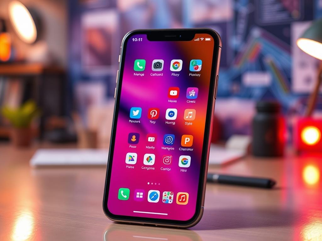 A hyper realistic close up shot of a mobile phone