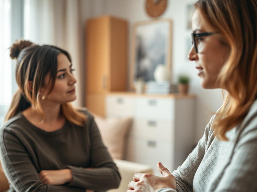 A close up shot of a therapist and a client