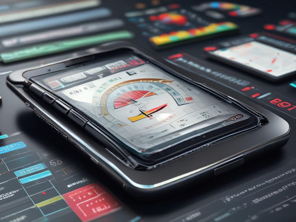 High-resolution close-up of a sleek betting performance tracking dashboard, showcasing charts and statistics on a dark background with vibrant accents.
