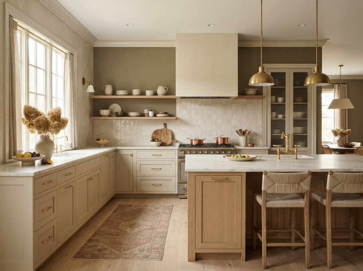 Sophisticated kitchen paint colors and finishes in neutral tones