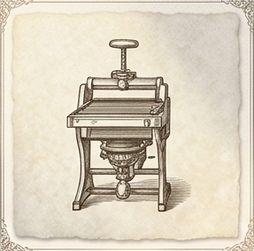 Printing press illustration