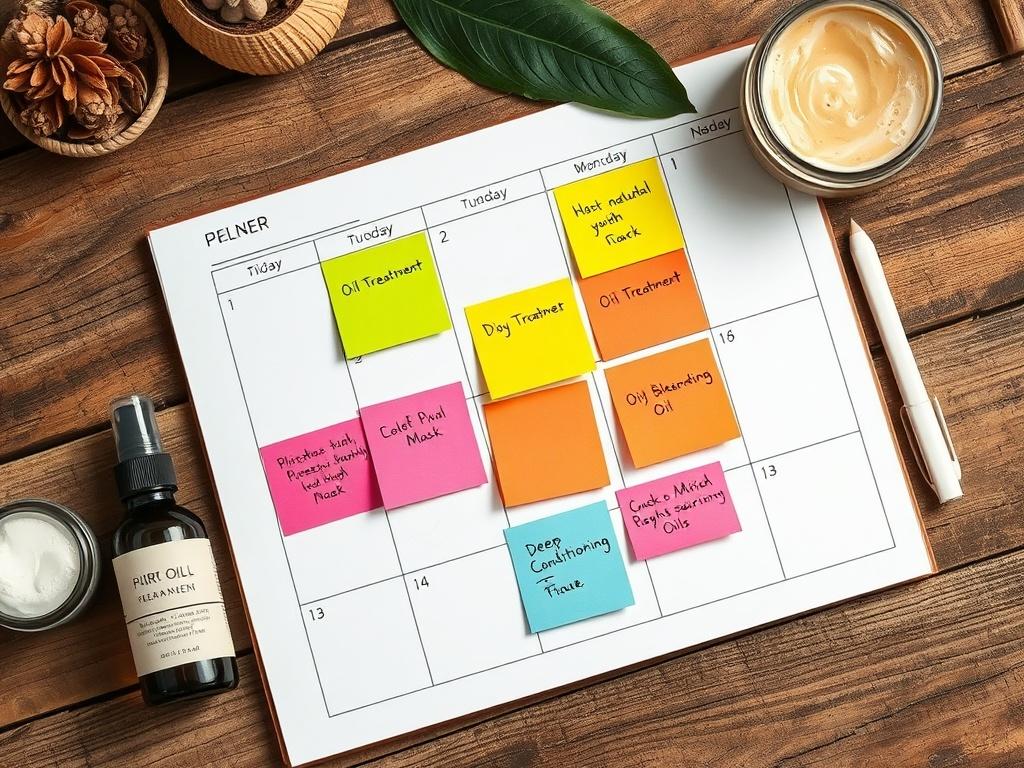 A visually appealing layout of a weekly planner with colorful