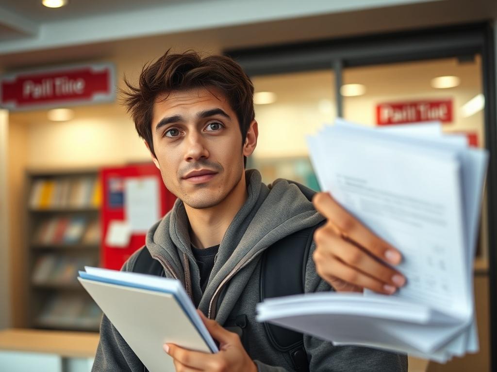 A close up of a person confidently submitting an application