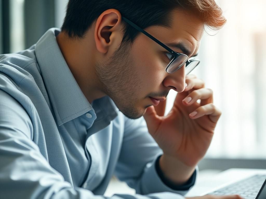 A close up of a consultant on a phone call,