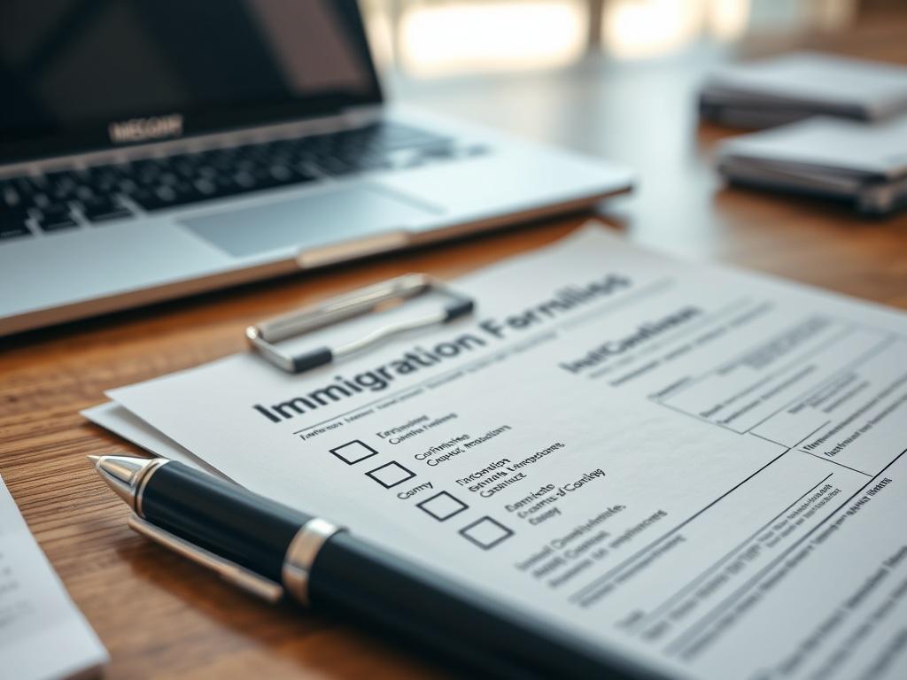 A close up of organized documents on a desk, highlighting