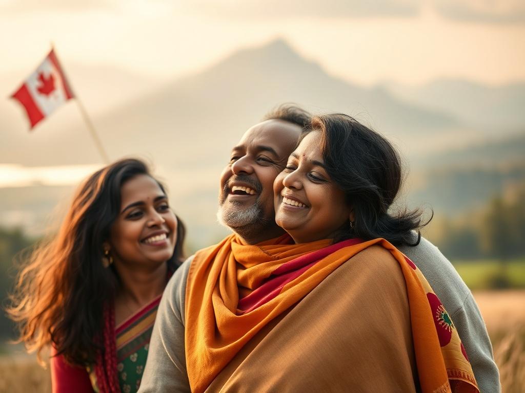 A close up shot of a Sri Lankan family celebrating