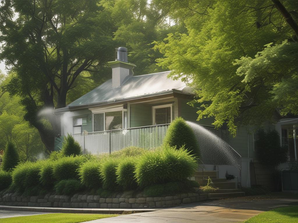 close up shot of a house being power washed, showing