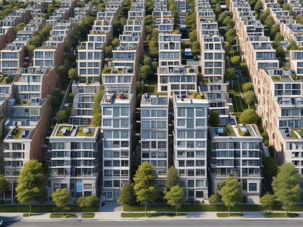 **Prompt for AI Image Generator:**

Create a realistic high-resolution photo that visually represents the blog title "Immobilien vs. Aktien: Was lohnt sich mehr für Schweizer Anleger?". The composition should be straightforward, featuring only one prominent subject. 

**Subject Matter:** 

On one side of the image, depict a modern apartment building or a beautiful Swiss landscape showcasing real estate, symbolizing real estate investments (Immobilien). On the other side, illustrate a stock market chart or a