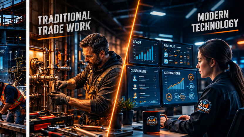 Comparison of traditional trades work versus modern technology solutions