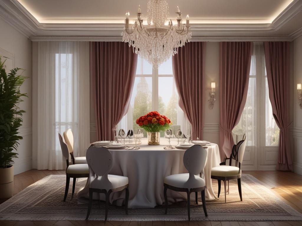 A romantic dining setup with a beautifully arranged table for