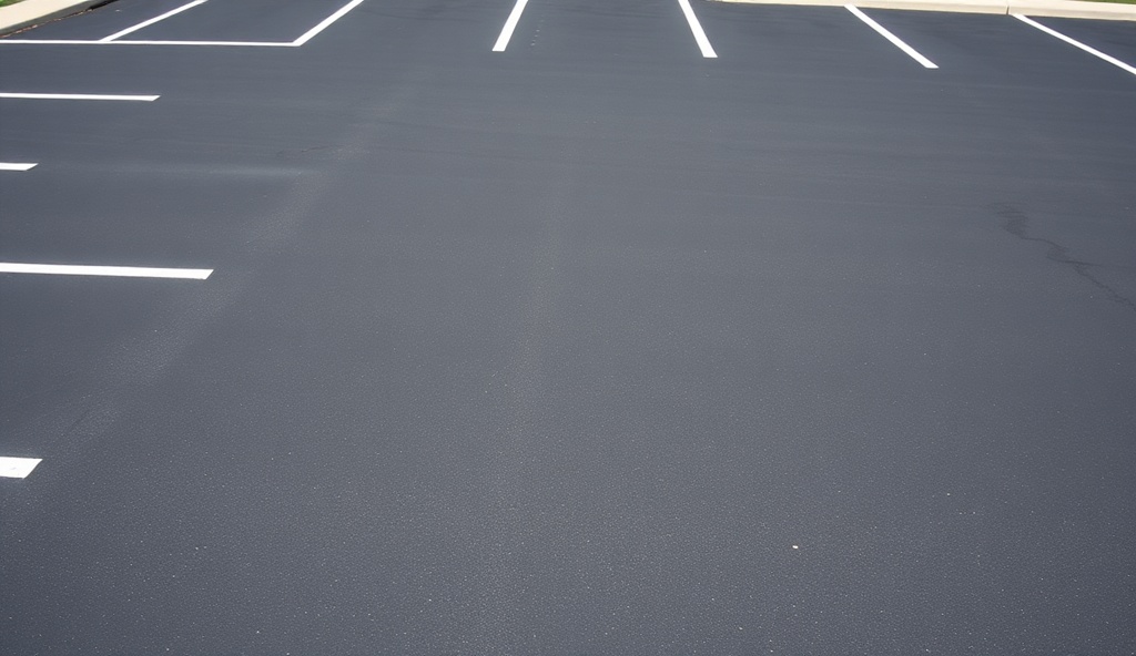 Professional commercial parking lot with pristine asphalt
