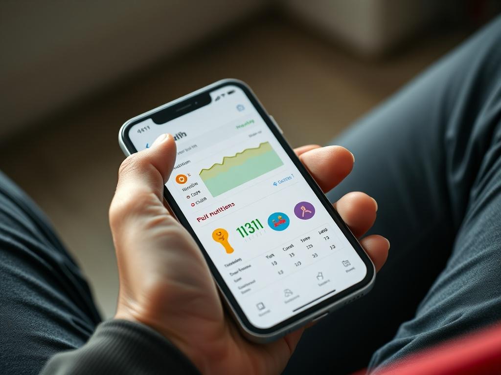 A close up of a smartphone displaying a vibrant health