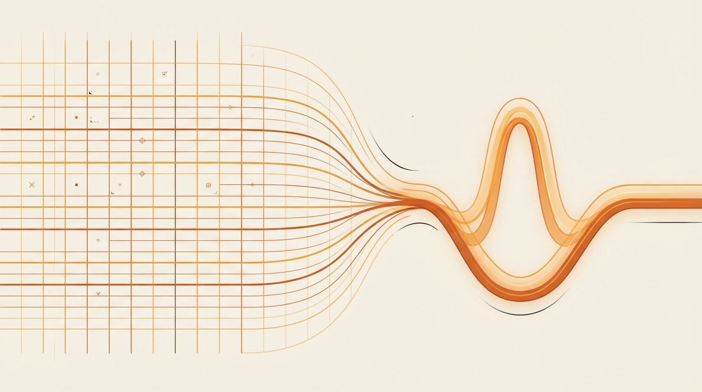 Grid transforming into organic form