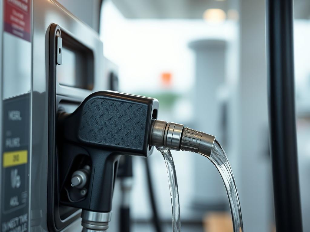 A close up shot of a fuel pump dispensing diesel,