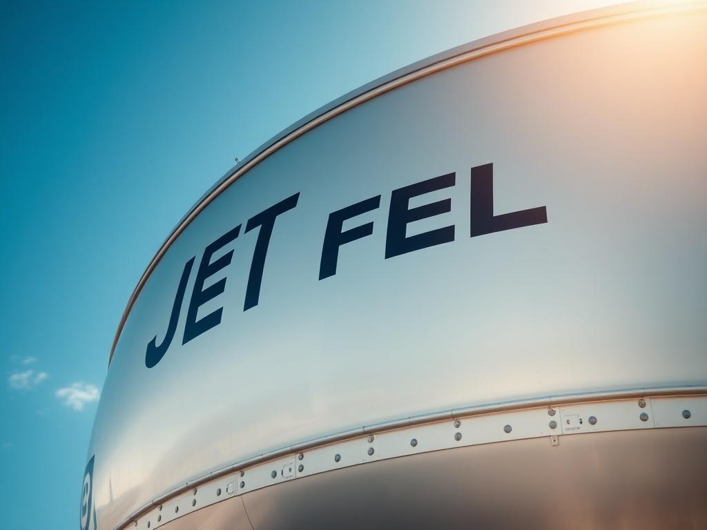 A hyper realistic close up of a jet fuel storage