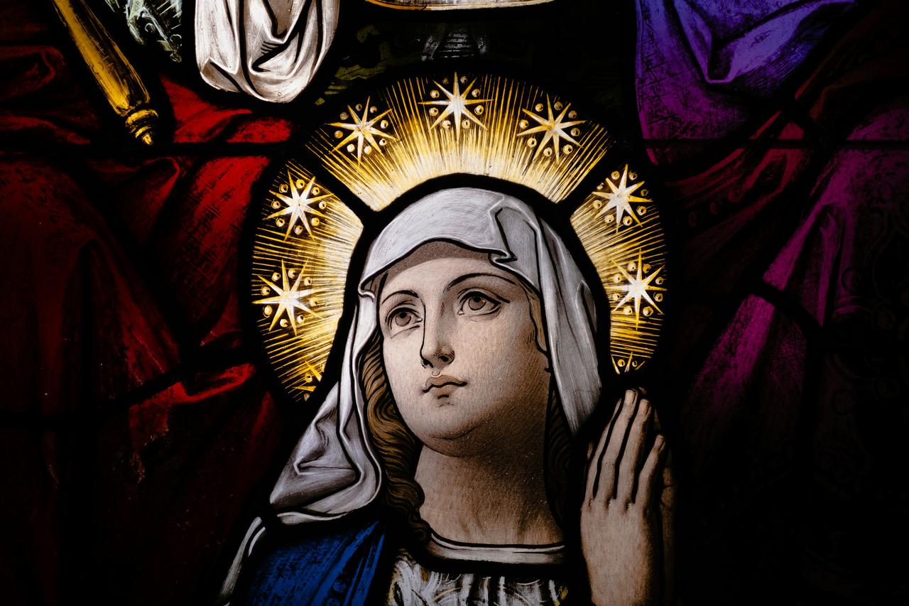 Stained glass at the Cathedral of Our Lady of the Angels, Los Angeles.