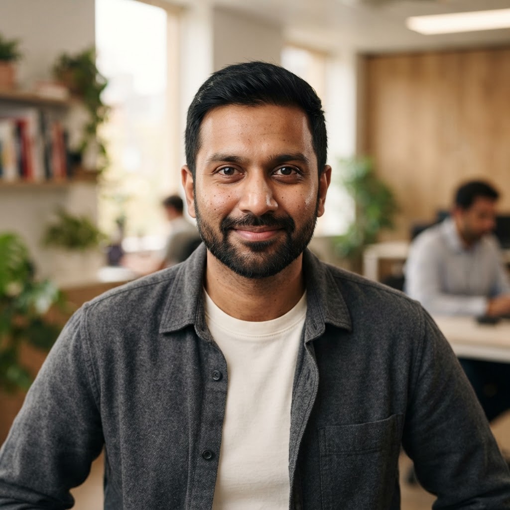 Portrait of Arjun Patel, UX Research Lead at ForgeLayer Studio