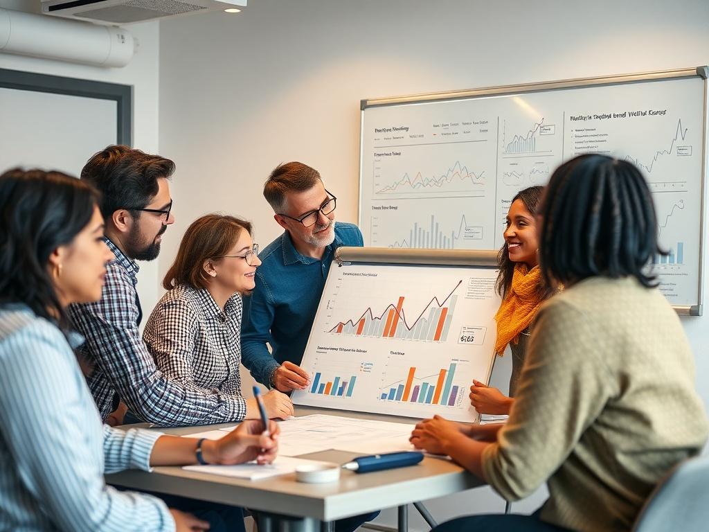 A high resolution image of a diverse team in a