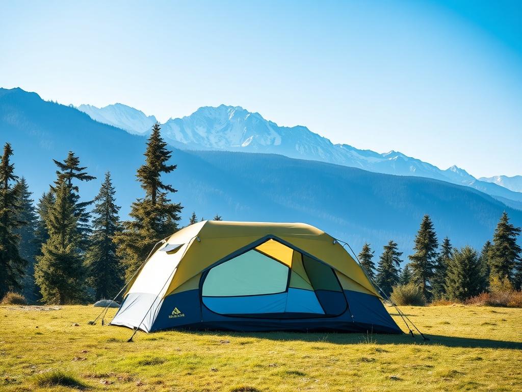A high resolution image of a premium camping tent set