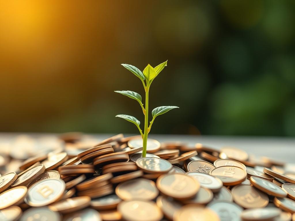 A close up shot of a growing plant emerging from
