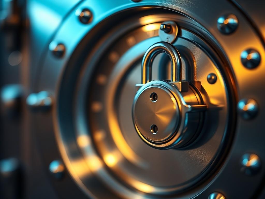 A close up shot of a secure vault with a