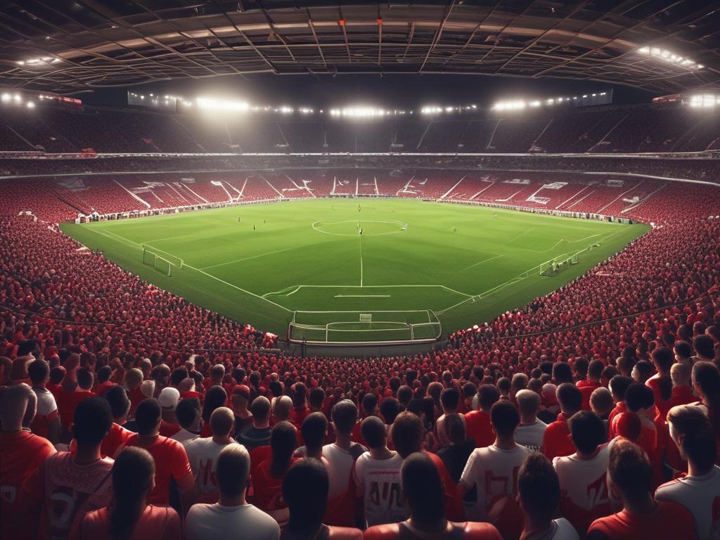 A high resolution image of a soccer stadium filled with