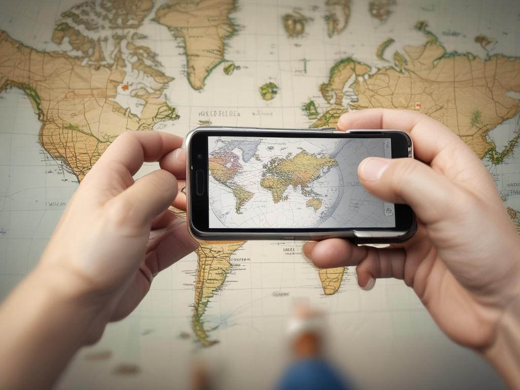 A hyper realistic close up of a person using the