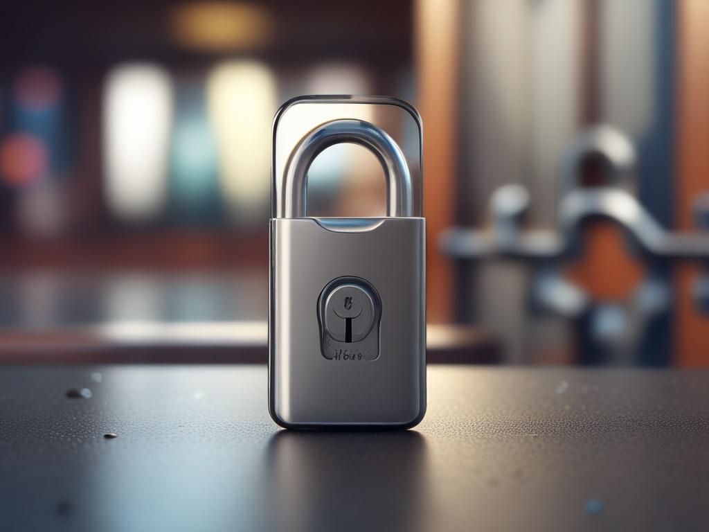 A close up shot of a digital padlock on a