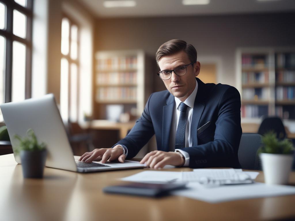 A close up shot of a confident financial advisor sitting