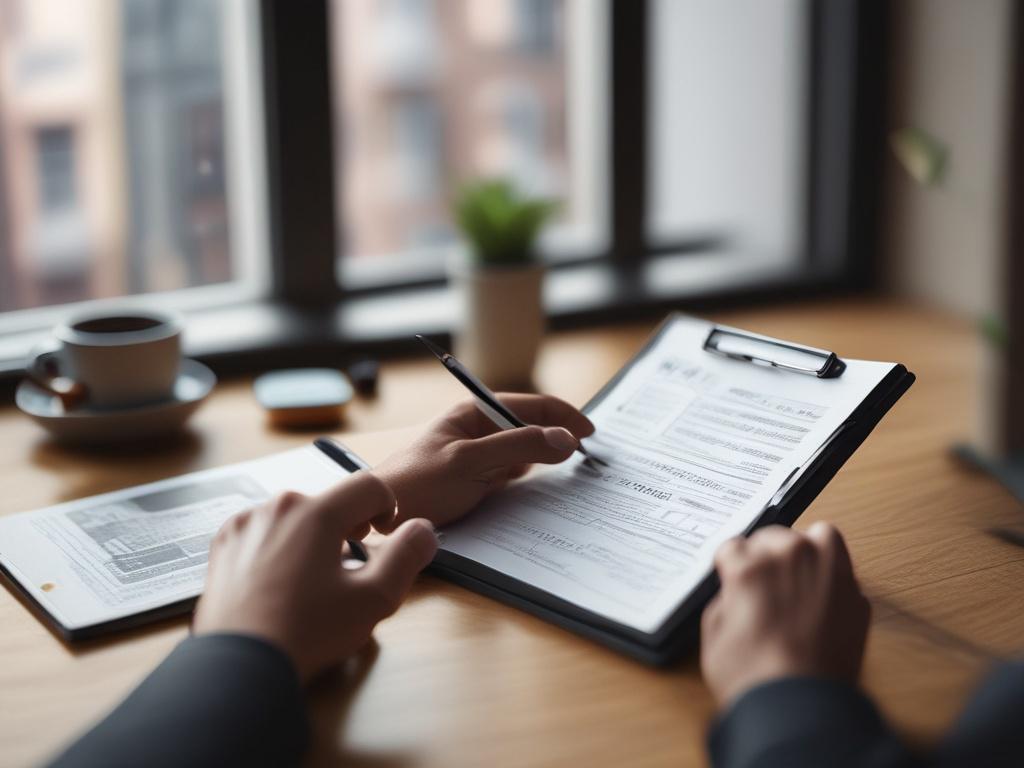 A close up image of a person reading an investment