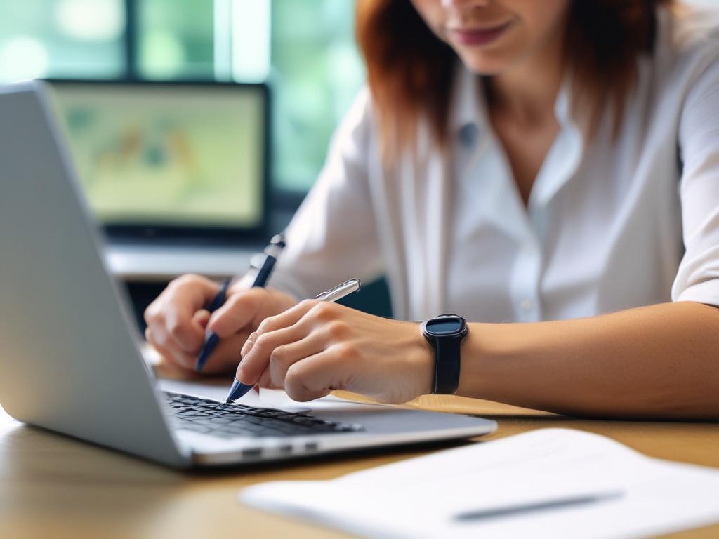 A close up shot of a person taking notes during