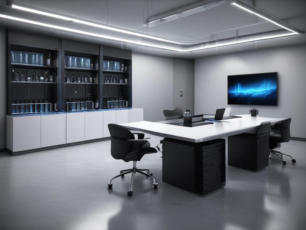 A modular cooling system showcased in a stylish office environment,