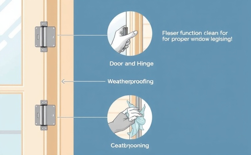 Door and window maintenance guide showing hinges, locks, and weatherproofing