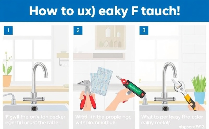 Step-by-step illustration of fixing a leaky faucet with tools and process