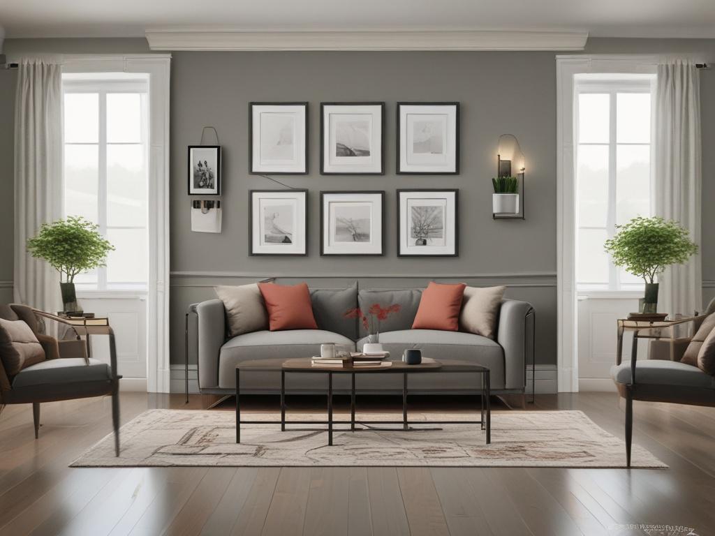 Create a realistic high-resolution image that illustrates the essence of the blog titled "Transform Your Home with Professional Painting." The composition should feature a close-up of a well-designed room where a professional painter is applying a fresh coat of vibrant paint to a wall. The subject should be the painter, dressed in a clean uniform, focused intently on the task at hand, showcasing skilled technique with a high-quality brush. 

The background should prominently feature half-finished walls, whe