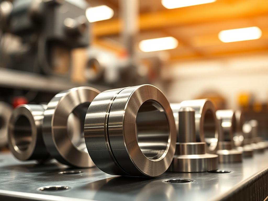 A close up shot of high quality turned components, showcasing