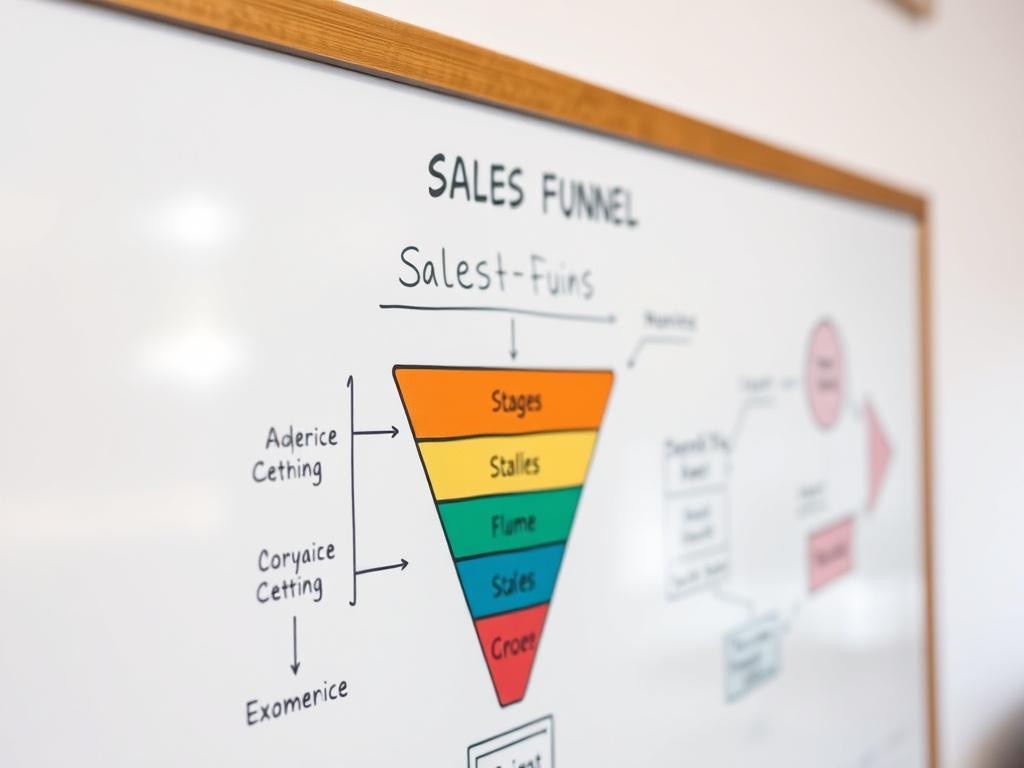 A close up shot showing a flowchart of a sales
