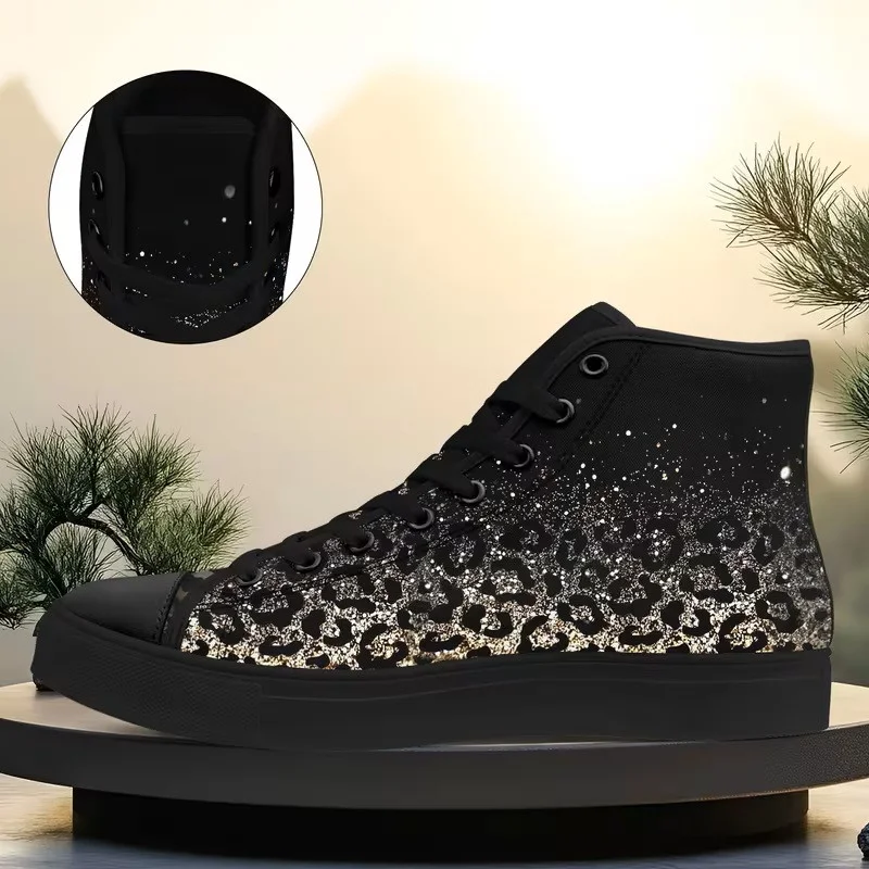 Men's High-Top Sneakers with Leopard Fade