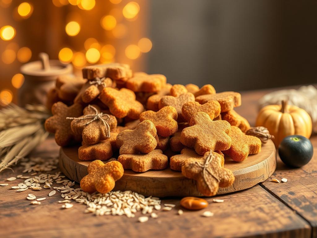 A beautifully arranged display of organic pet treats on a