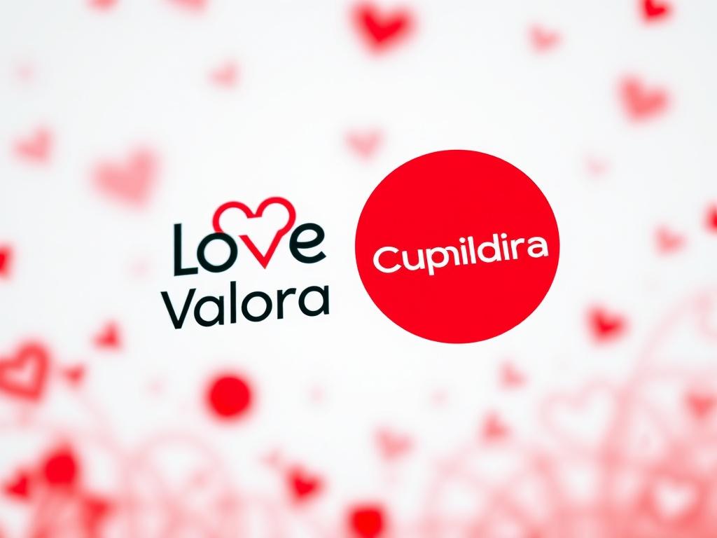 An engaging image of two logos, Love Valora and Cupidora,