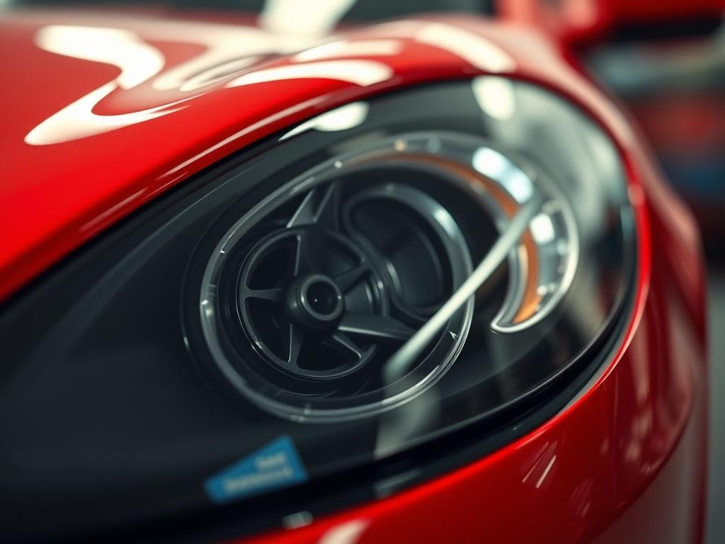 A hyper realistic close up shot of a refurbished car