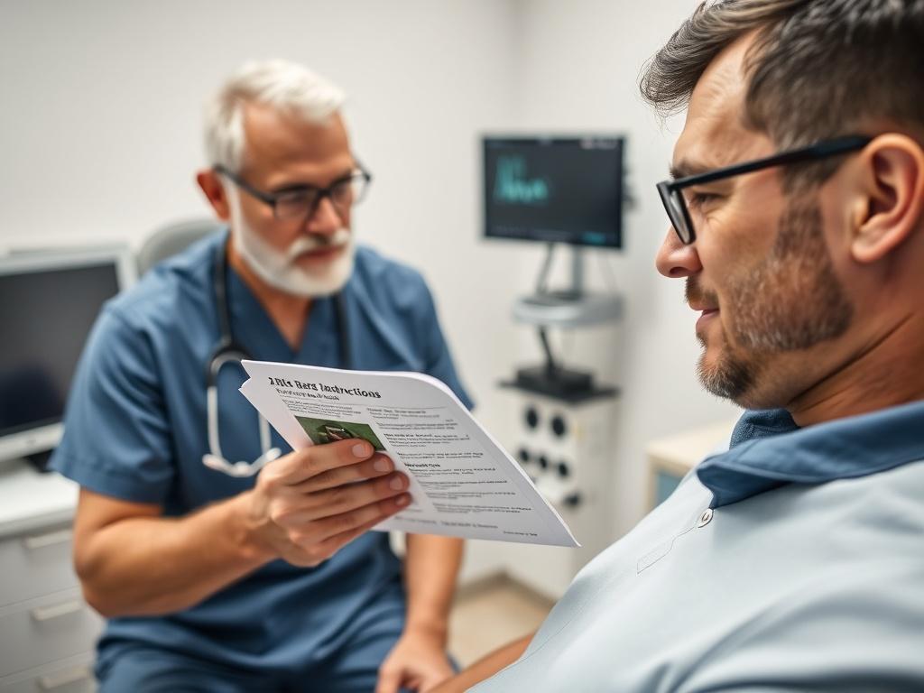 A close up shot of a male client receiving aftercare