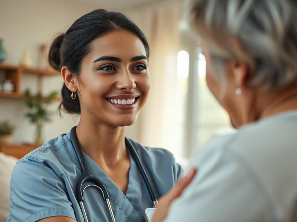 A close up shot of a professional nurse in a