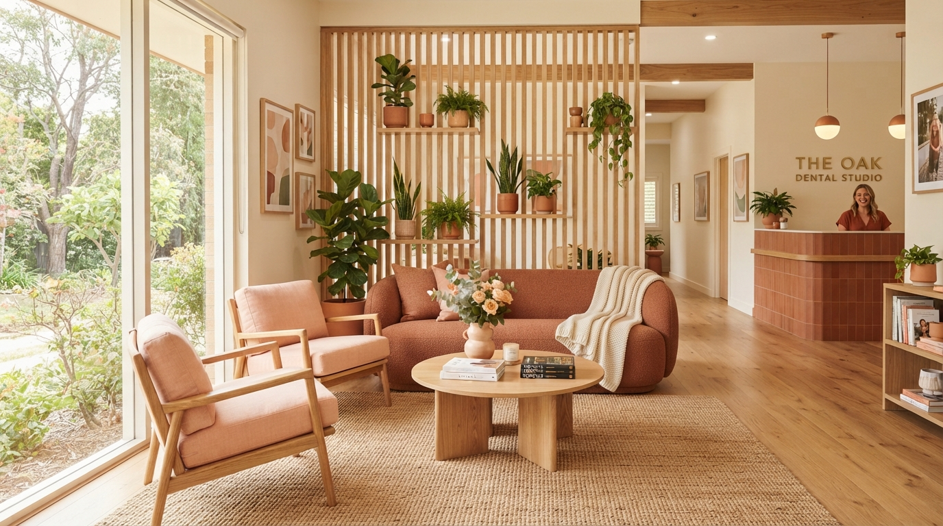 Warm dental office interior