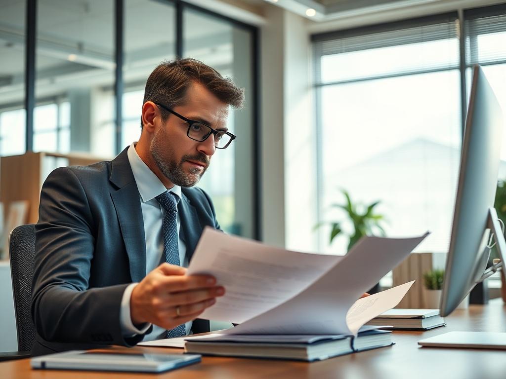 A close up shot of a professional insurance consultant in