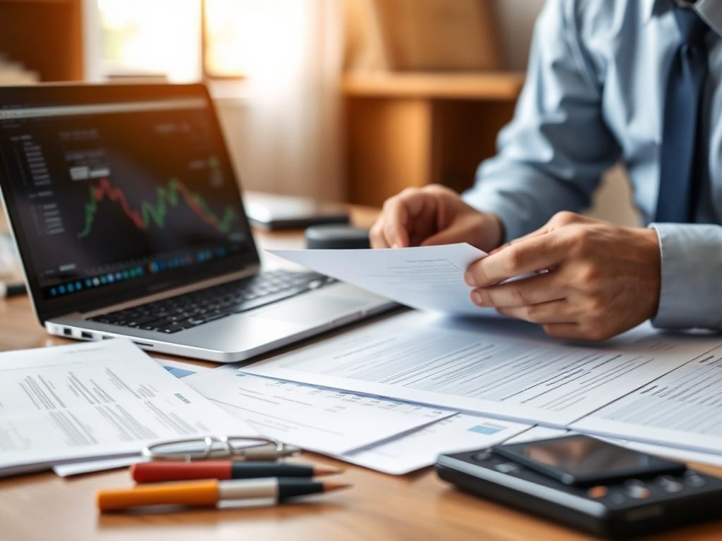 A focused shot of an insurance compliance audit in progress