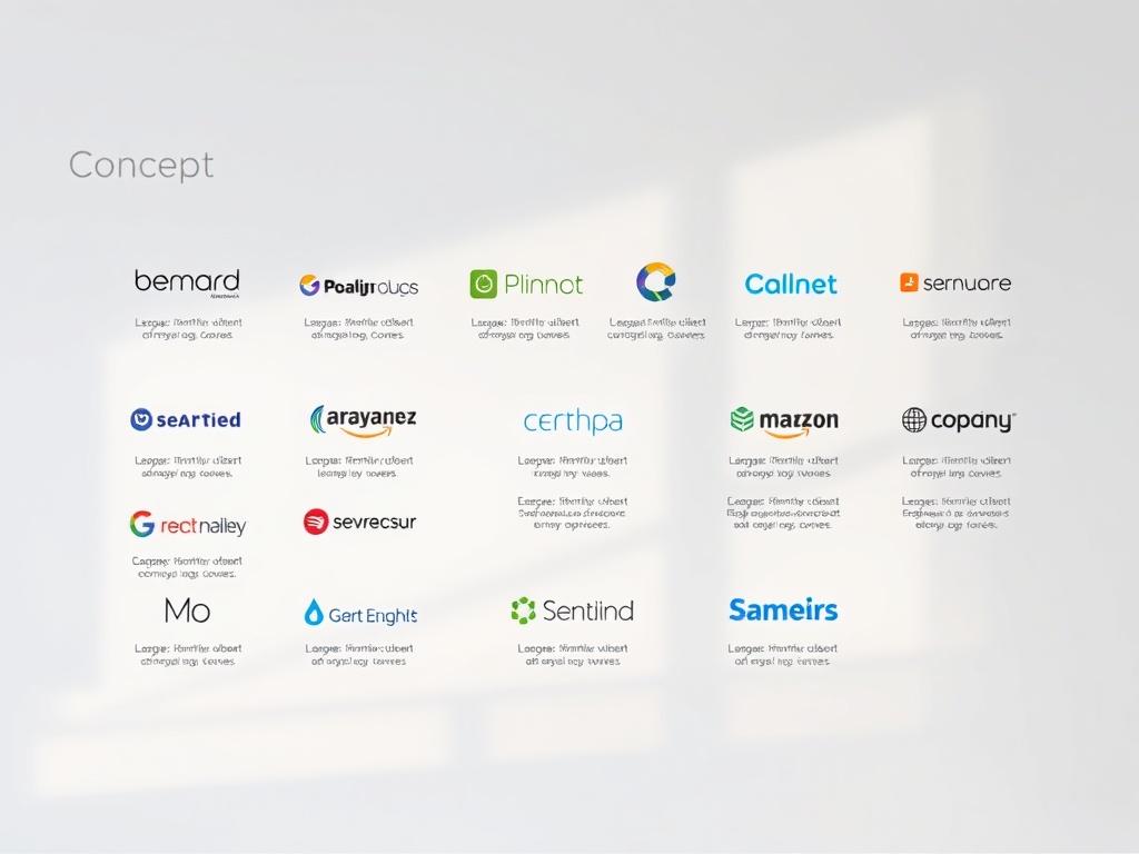 A clean, organized layout displaying a selection of company logos