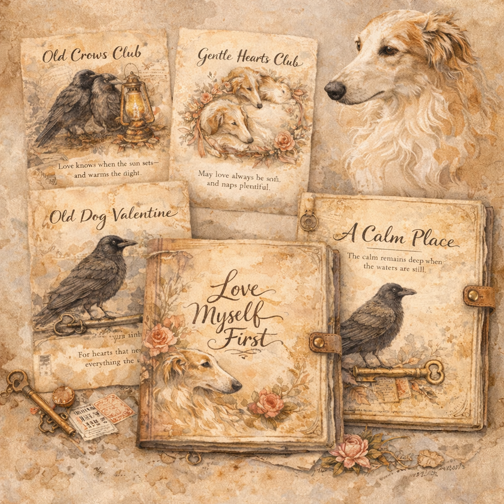 mix of crow and borzoi cards and journals.png