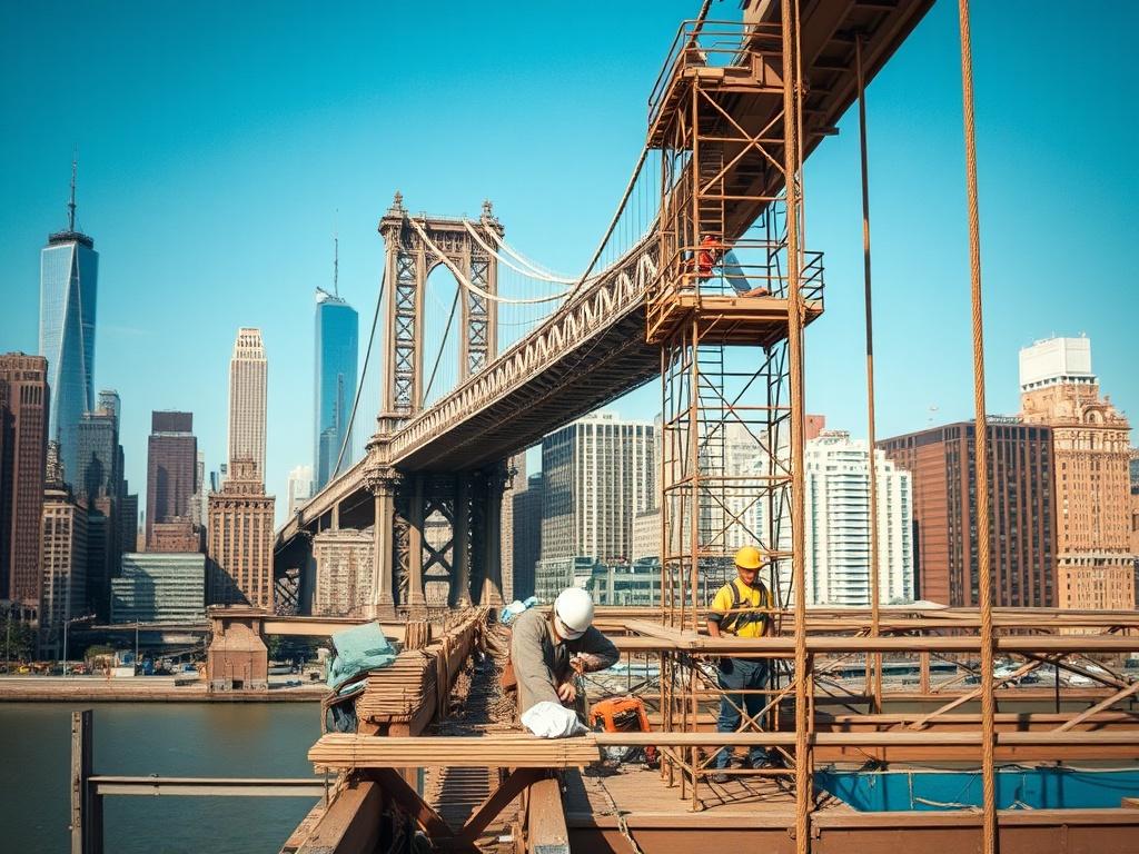 A high resolution capturing a strikingly designed bridge with ongoing