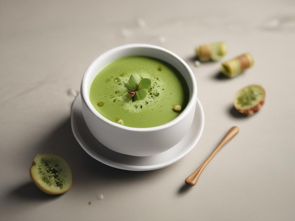 matcha champorado, green tea, whimsical café, dessert